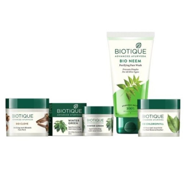 Biotique Acne Control Kit: Bio Clove Face Pack, Bio Neem Face Wash