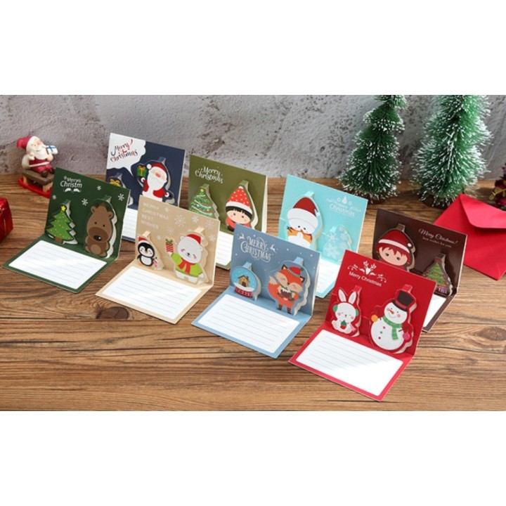 Kodayz Christmas Assorted Greeting Cards, Pack of 8 (10*), with Red