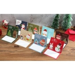 Kodayz Christmas Assorted Greeting Cards, Pack of 8 (10*), with Red