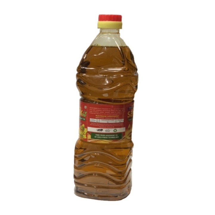 2 Bottles of Satvik Pure Kachi Ghani Mustard Oil ( Each), Cold