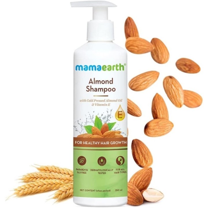 Mamaearth Almond Shampoo with Cold Pressed Almond Oil and Vitamin E