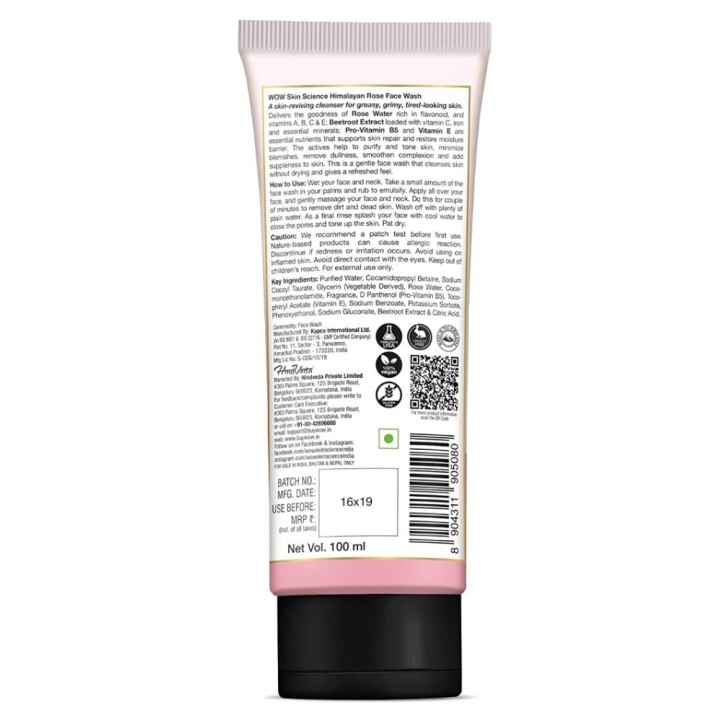Wow Skin Science Himalayan Rose Face Wash for Cleansing/dullness