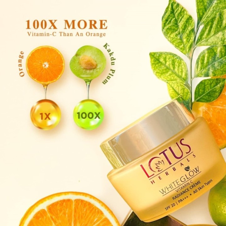 Lotus Herbals Whiteglow Vitamin C Radiance Cream SPF 20 for Dark