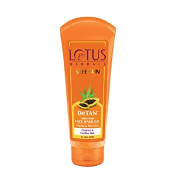 Lotus Herbals Safe Sun Detan After-Sun Face Wash Gel Papaya & Aloe