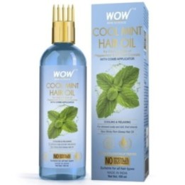 Wow Skin Science Cool Mint Hair Oil - with Comb Applicator - Non
