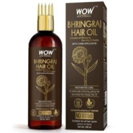 Wow Skin Science Bhringraj Hair Oil - with Comb Applicator - for All