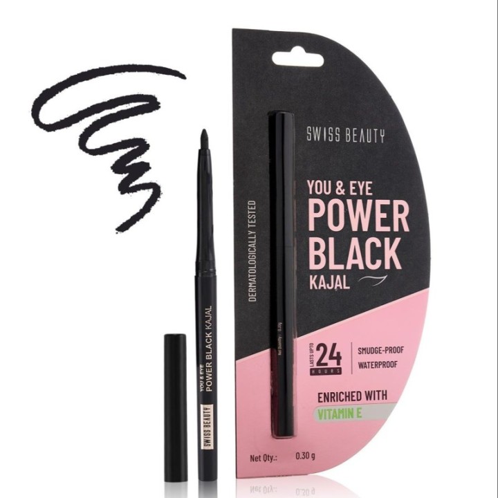 Plum Eye-Swear-By Smudge-Proof Twist-Up Kajal - Deep Black
