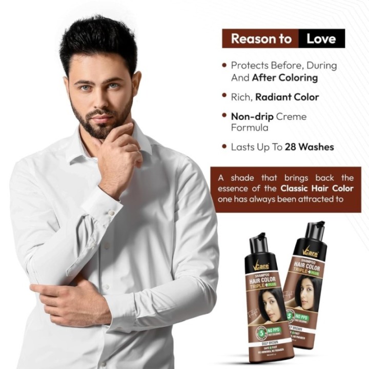 Vcare Shampoo Hair Colour Triple Plus