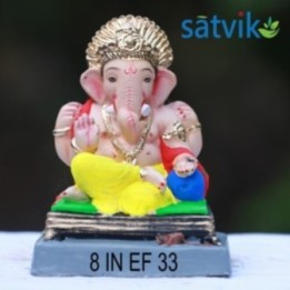 Satvik Ef 33 Eco Friendly Ganesha Idol Made of Clay Shadu Mati