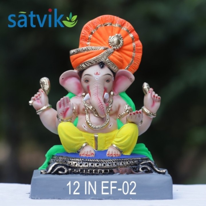 Satvik Ef 02 Eco Friendly Ganesha Idol Made of Clay Shadu Mati