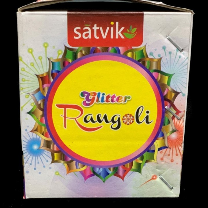 Satvik (Glitter) Rangoli Powder 9 Bottles of Multi Colours (9 Colors)