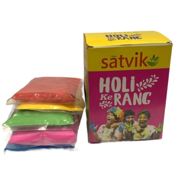 Satvik Holi Ke Rang Holi Color Powder (Gulal) Powder (5 Colors)