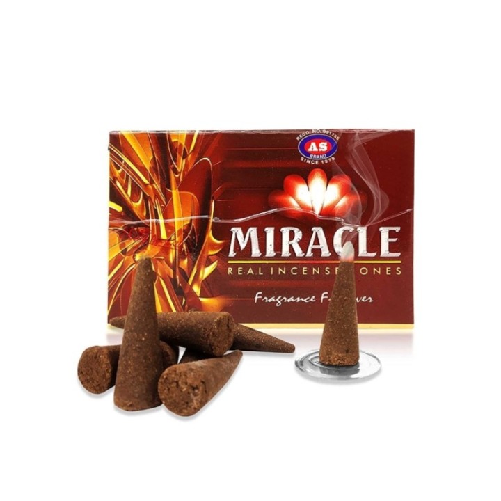 Miracle Real Incense Premium Dhoop Cones for Pooja and Prayer 12 Packs
