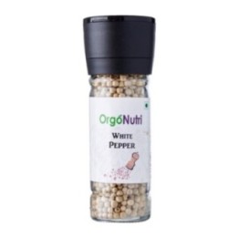 Orgonutri Whole White Pepper (Safed Mirch) with Grinder 60gm