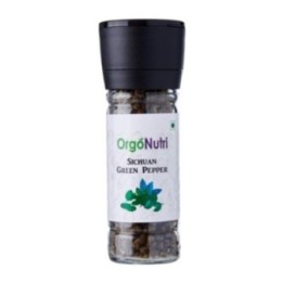 Orgonutri Whole Sichuan Green Peppercorn with Grinder, + Pack 50gm