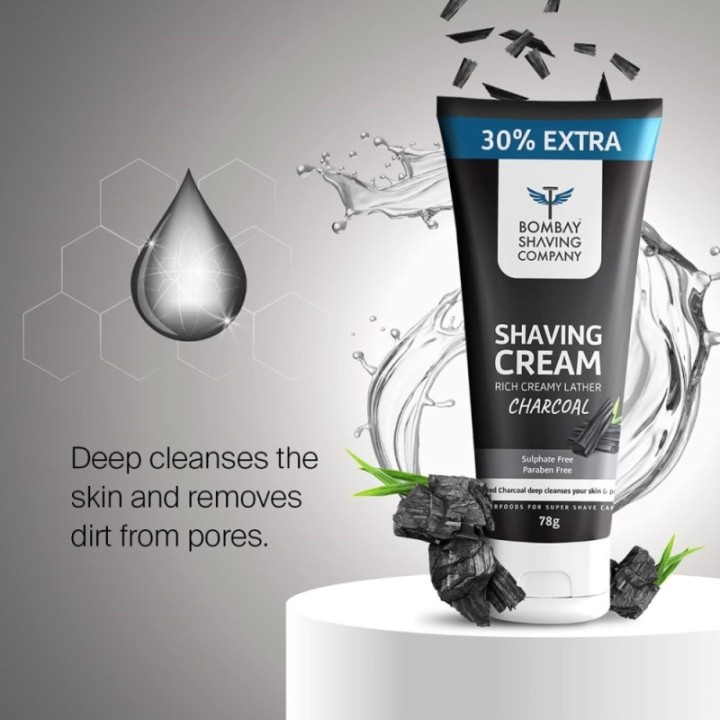 Bombay Shaving Company Charcoal Shaving Cream with Activated Charcoal