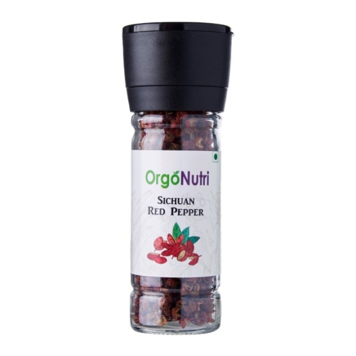 Orgonutri Whole Sichuan Red Peppercorn (Chinese Pepper) with Grinder