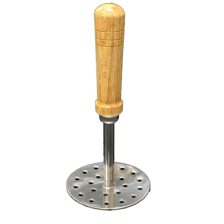 Stainless Steel Potato Smasher with Wooden Handle