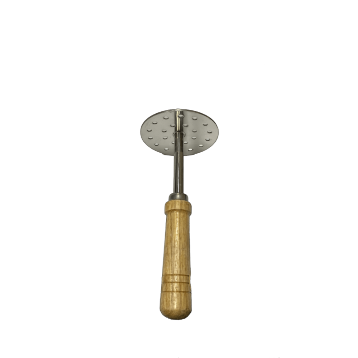 Stainless Steel Potato Smasher with Wooden Handle