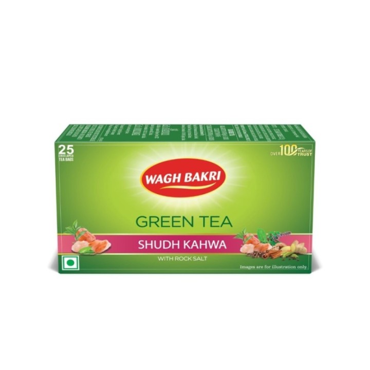 Wagh Bakri Green Tea Shudh Kahwa Tea Bag, 25 Tea Bag* 62.5g