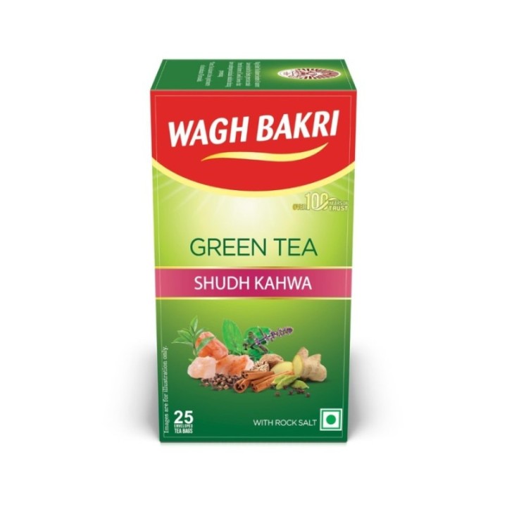 Wagh Bakri Green Tea Shudh Kahwa Tea Bag, 25 Tea Bag* 62.5g
