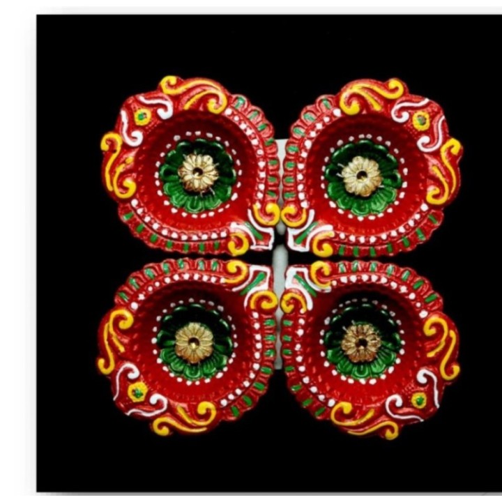Satvik Colorful Clay Diyas for Diwali Festival, Multicolor Diwali