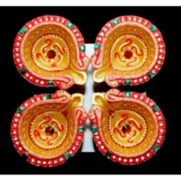 Satvik Colorful Clay Diyas for Diwali Festival, Multicolor Diwali
