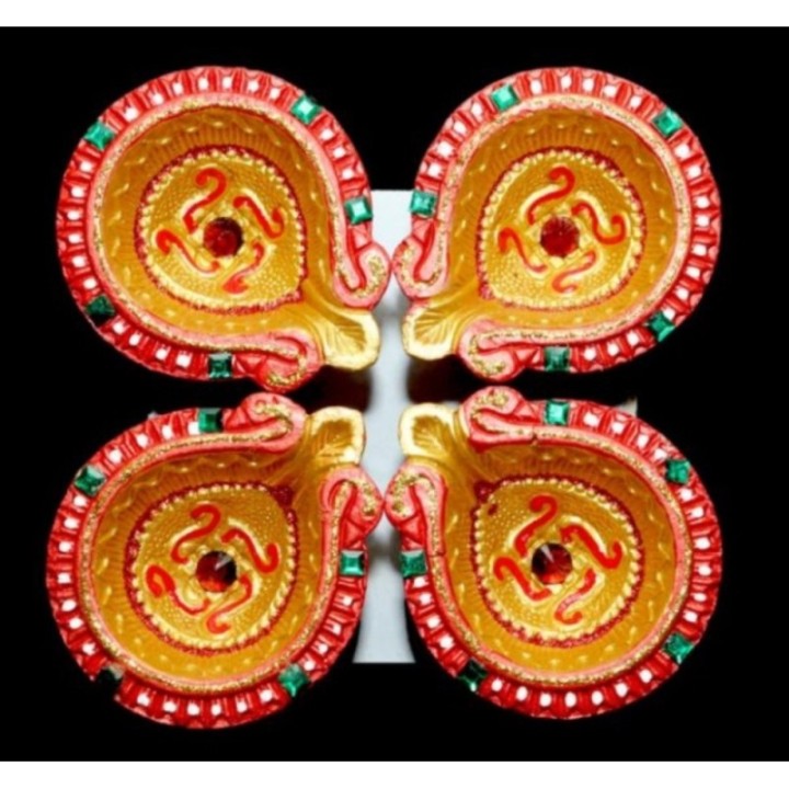 Satvik Colorful Clay Diyas for Diwali Festival, Multicolor Diwali