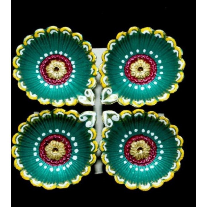 Satvik Colorful Clay Diyas for Diwali Festival, Multicolor Diwali