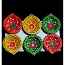 Satvik Colorful Clay Diyas for Diwali Festival, Multicolor Diwali