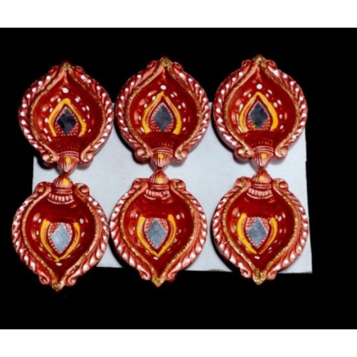Satvik Colorful Clay Diyas for Diwali Festival, Multicolor Diwali