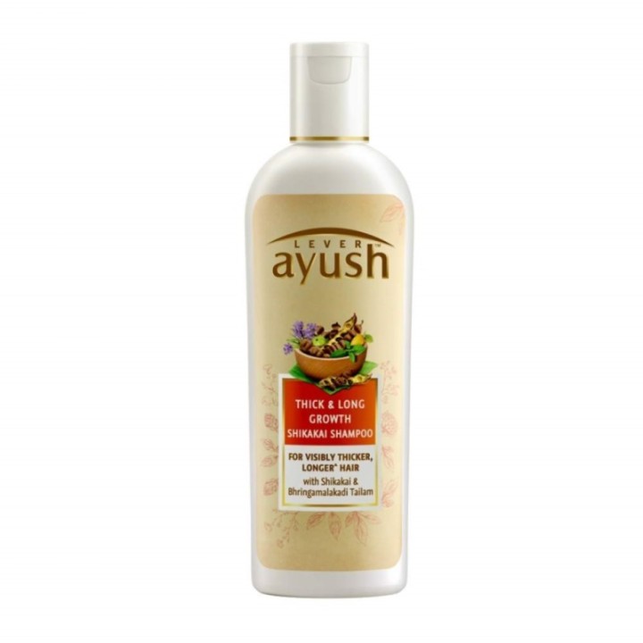 Lever Ayush Thick and Long Growth Shikakai Shampoo, for Visibly
