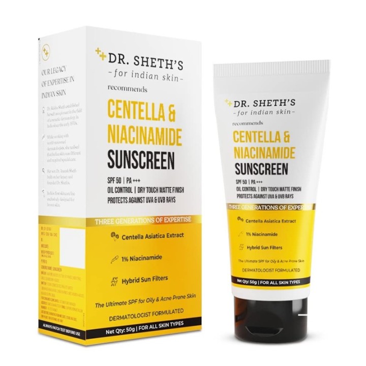 Dr. Sheth's Haldi & Hyaluronic Acid Sunscreen SPF 50+ PA+++ (50g)