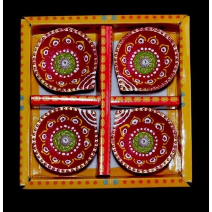 Satvik Colorful Clay Diyas for Diwali Festival, Multicolor Diwali