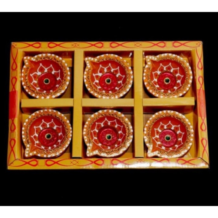 Satvik Colorful Clay Diyas for Diwali Festival, Multicolor Diwali