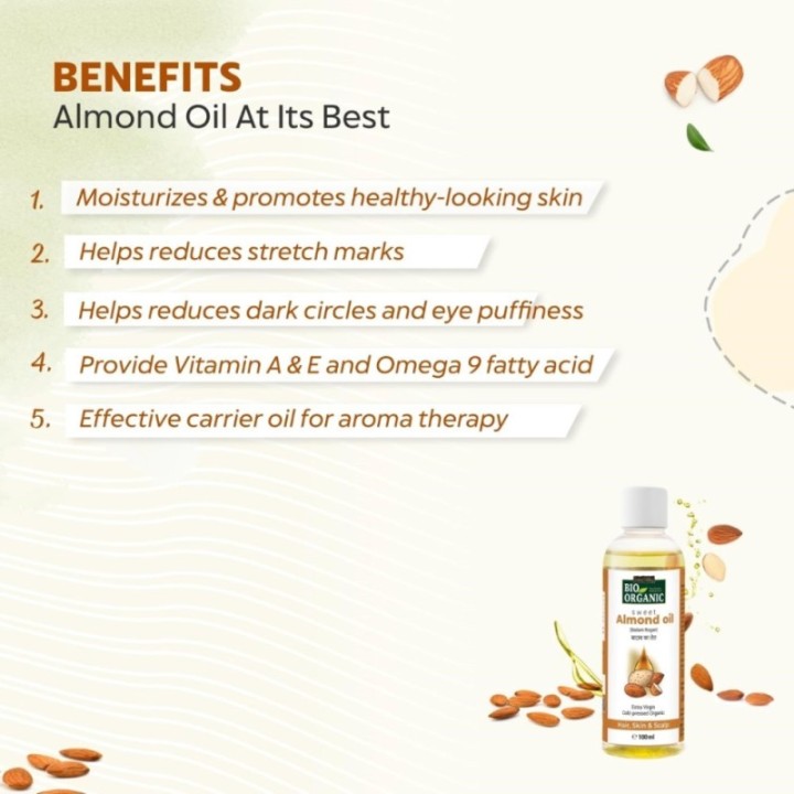 Indus Valley Bio Organic Cold Pressed Sweet Almond Oil 200ml