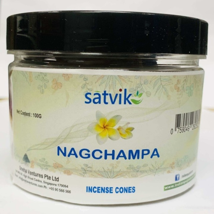 Satvik Nag Champa Incense Cones for Puja and Prayer 200g