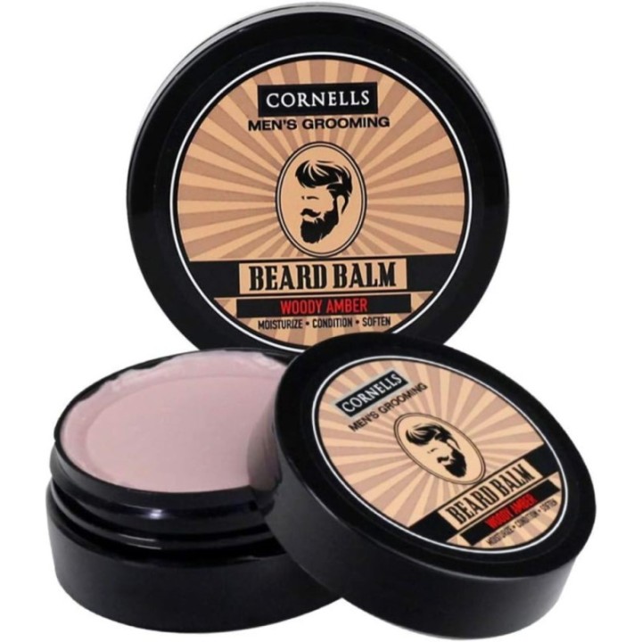 Cornells Men's Grooming Beard Balm, Woody Amber, Moisturizes