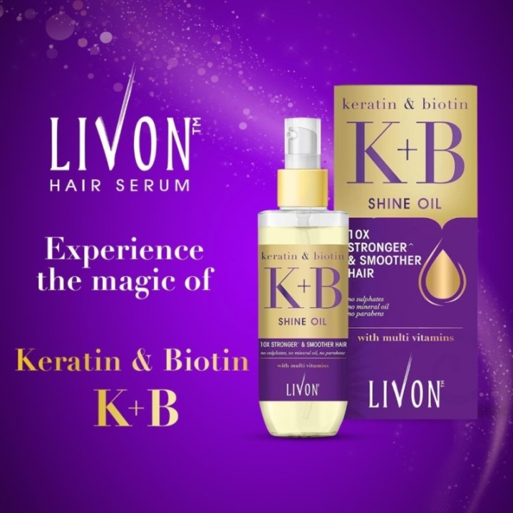 Livon Keratin & Biotin Smoothing Serum Oil for Stronger & Smoother