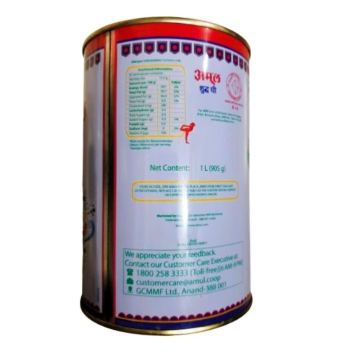 Amul Pure Ghee - 1 Liter Tin 1l