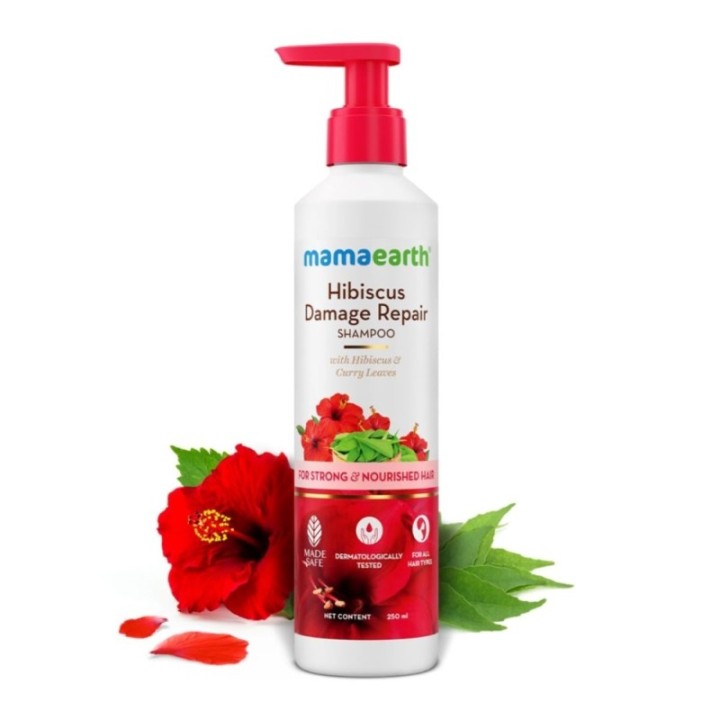 Mamaearth Hibiscus Damage Repair Shampoo with Hibiscus & Curry Leaves