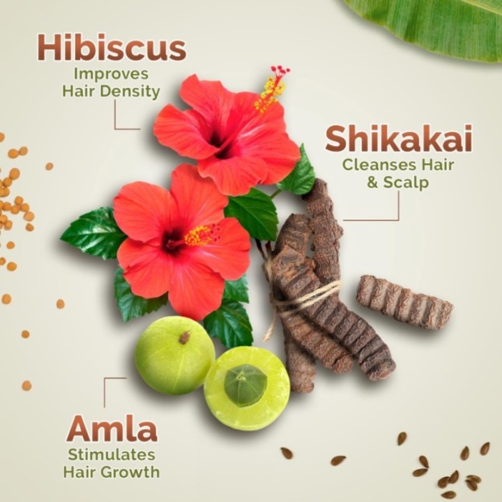 Mamaearth Kerala Thaali Shampoo with Hibiscus, Shikakai, Amla, Flax