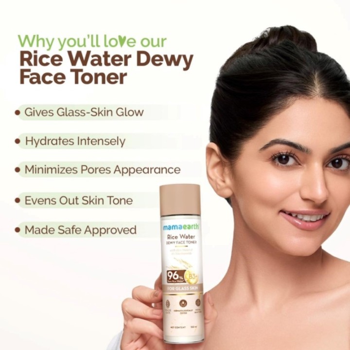 Mamaearth Rice Water Dewy Face Toner with Rice Water & 4% Niacinamide