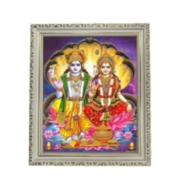 Satvik Lord Vishnu (Narayan) and Goddess Lakshmi Ji Designer White