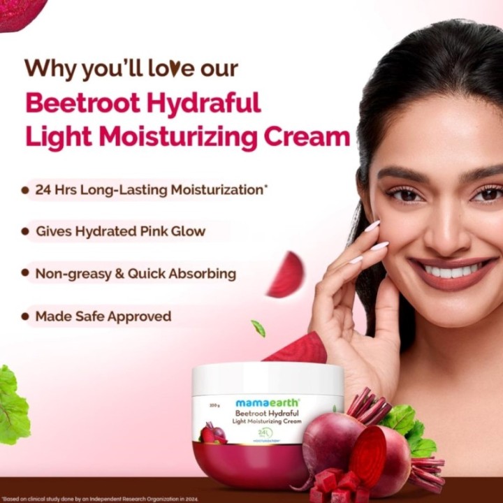Mamaearth Beetroot Hydraful Light Moisturizing Cream with Beetroot