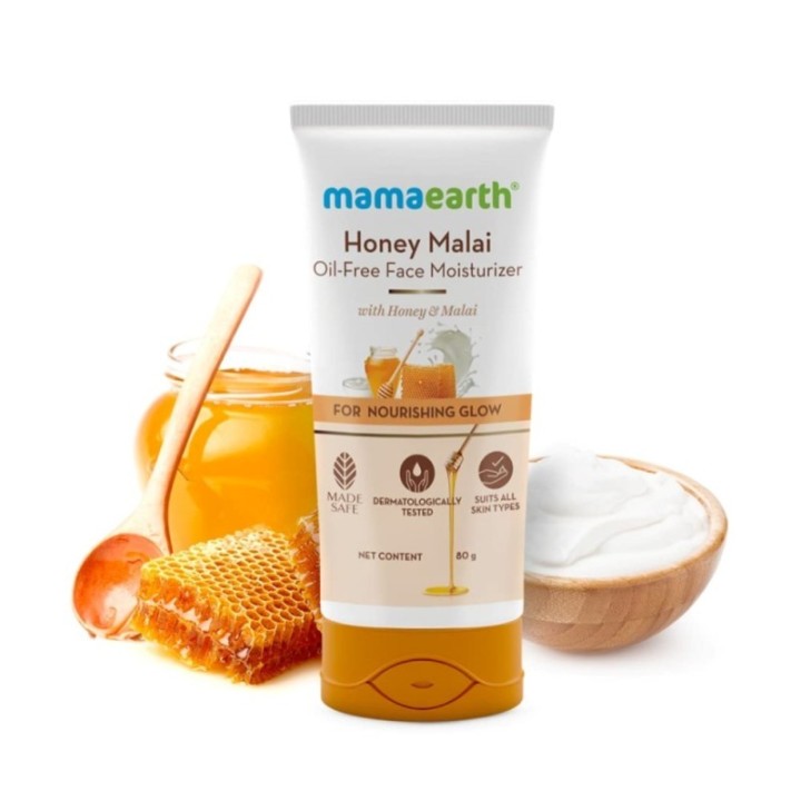 Mamaearth Honey Malai Oil-Free Face Moisturizer for Nourishing Glow