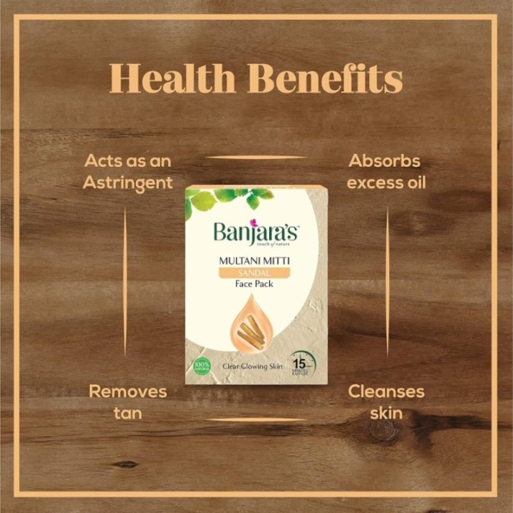 Banjara's Multani Mitti + Sandal Face Pack Powder 100 Gm