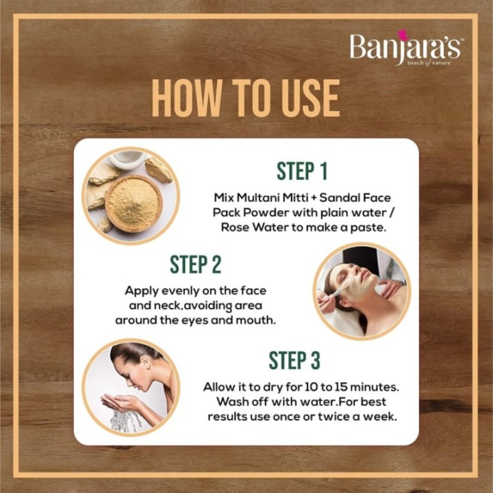 Banjara's Multani Mitti + Sandal Face Pack Powder 100 Gm