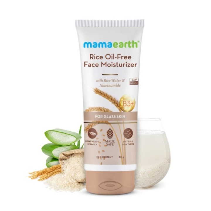 Mamaearth Rice Oil-Free Face Moisturizer for Oily Skin with Rice