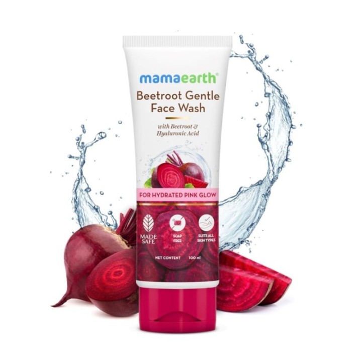 Mamaearth Beetroot Gentle Face Wash&hyaluronic Acid for Hydrated Pink